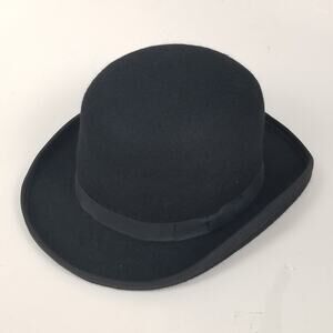 Antique J. Hiram Saunders Waterproof Bowler Hat Lynchburg VA c.1900 Derby Bowler